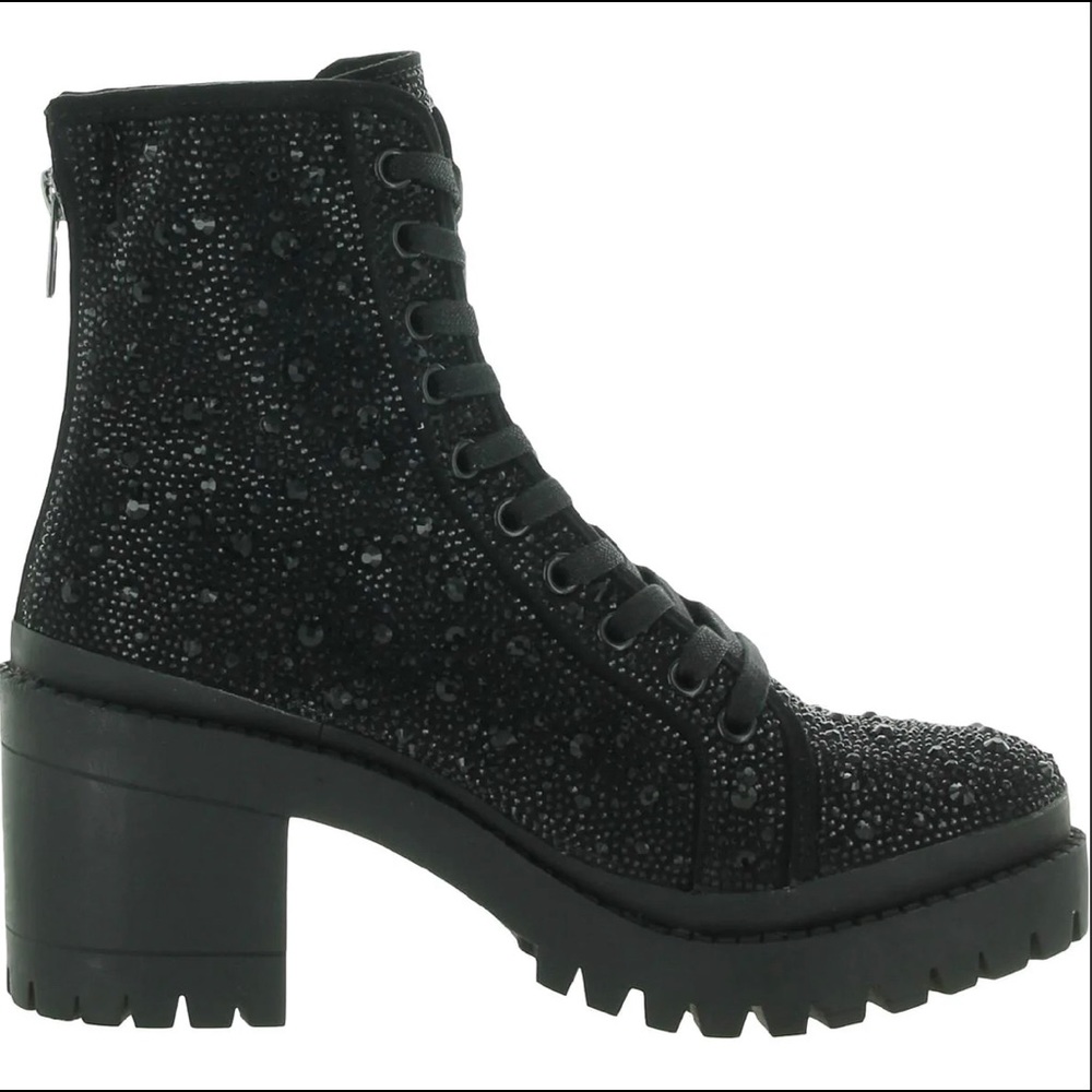 Steve Madden Pass Rhinestone Combat Boots no box